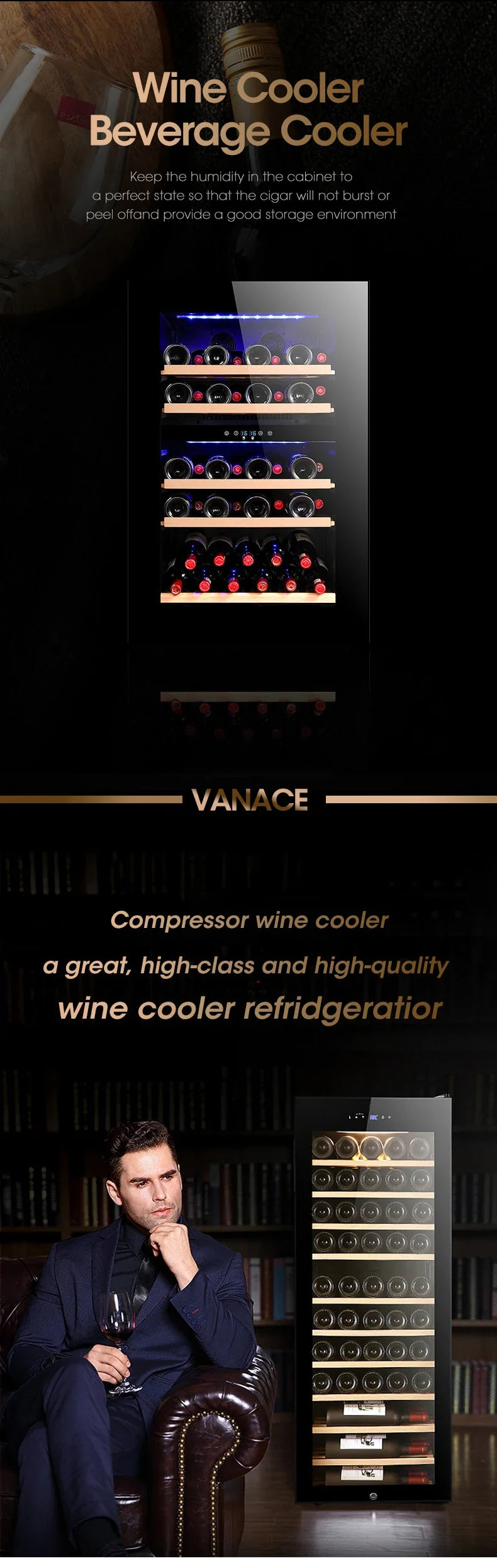 High quality 2024 BW-35D3 LOGO Low Noise 35L 12 Bottles Thermoelectric Wine Cooler Cabinet Refrigerator
