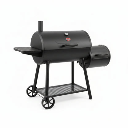 16 Lbs. Original BBQ Smoker Charcoal Grilling Briquettes W/Smokin' Champ Charcoal Grill Offset Smoker in Black (2-Pack)