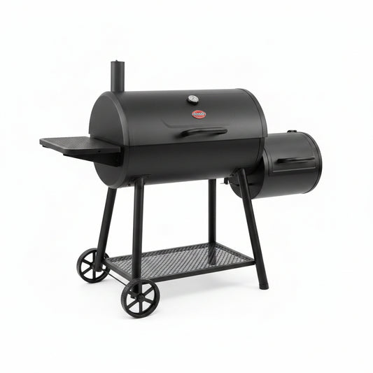 16 Lbs. Original BBQ Smoker Charcoal Grilling Briquettes W/Smokin' Champ Charcoal Grill Offset Smoker in Black (2-Pack)