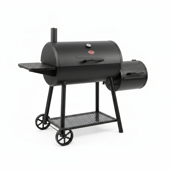 16 Lbs. Original BBQ Smoker Charcoal Grilling Briquettes W/Smokin' Champ Charcoal Grill Offset Smoker in Black (2-Pack)