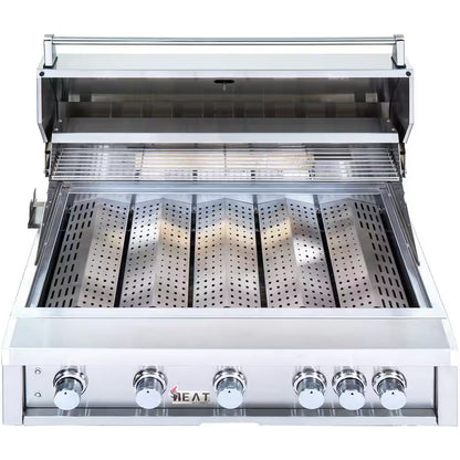 40 In. 5-Burner Built-In Natural Gas Grill in Stainless Steel with 1 Infrared Burner