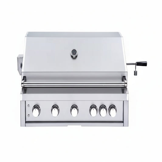 40 In. 5-Burner Built-In Natural Gas Grill in Stainless Steel with 1 Infrared Burner